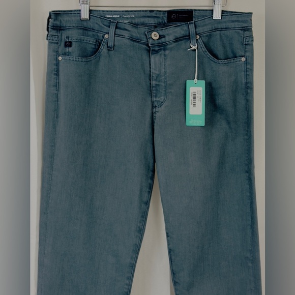 AG Prima Ankle Cigarette Leg Slate Blue Jean Size 32R. 28” Inseam New with tags - Picture 2 of 12